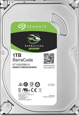 Seagate Barracuda 1TB HDD Σκληρός Δίσκος 3.5" SATA III 7200rpm με 64MB Cache για Desktop