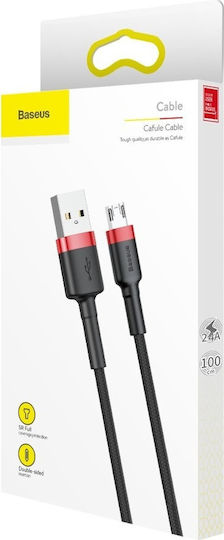 Baseus Cafule Braided USB 2.0 to micro USB Cable Μαύρο 1m (CAMKLF-B91)