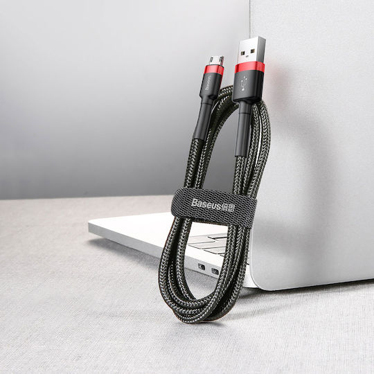 Baseus Cafule Braided USB 2.0 to micro USB Cable Μαύρο 1m (CAMKLF-B91)