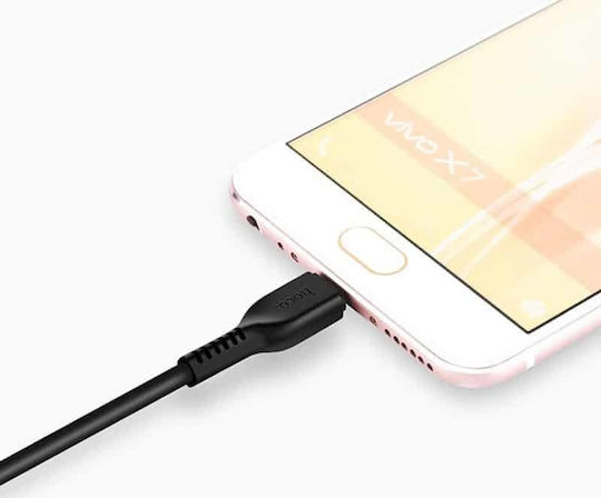 Hoco Regular USB 2.0 to micro USB Cable Μαύρο 2m (X20 Flash)