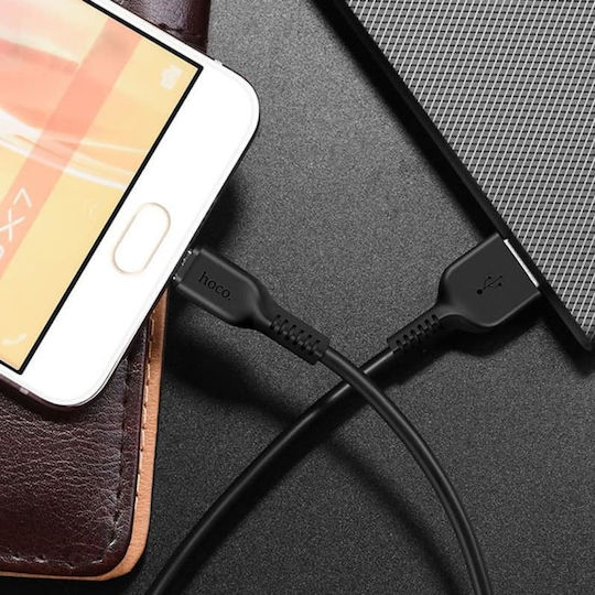 Hoco Regular USB 2.0 to micro USB Cable Μαύρο 2m (X20 Flash)
