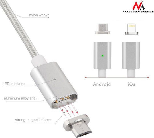 Earldom Earldom ET-MC03 Magnetisch / Regulär USB 2.0 auf Micro-USB-Kabel Silber 1m 1Stück