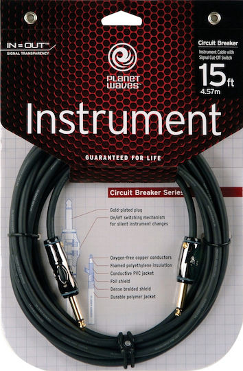 Planet Waves Circuit Breaker Instrument Cable 6.3mm male - 6.3mm male 4.5m (PW-AG-15)