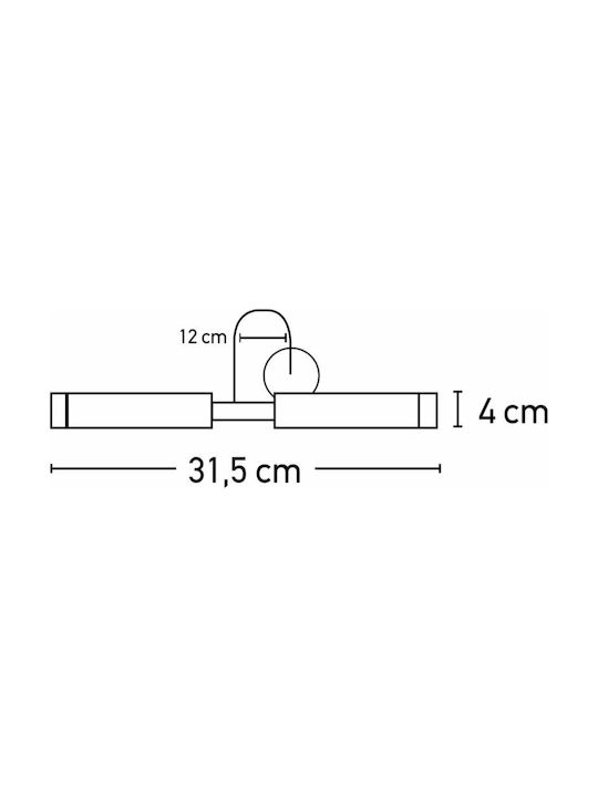 Inlight 1041 Modern Leuchte Wand mit Fassung G9 Silber 31.5cm