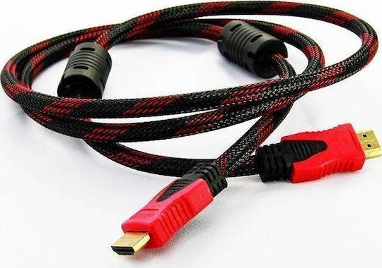371-019 HDMI 1.4 High Speed 1080p 120Hz Braided Cable HDMI Male - HDMI Male Length 30m Red