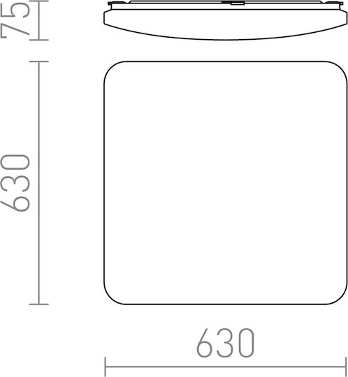 Rendl Light Studio Sempre SQ 63 Sensor Platz Draußen LED Panel 76W mit Warmes Weiß Licht 3000K