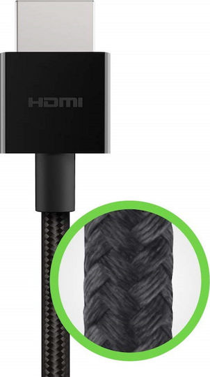 Belkin HDMI 2.1 Плетена Кабел HDMI мъжки - HDMI мъжки 1м Черен