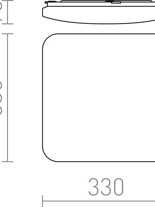 Rendl Light Studio Sempre SQ 33 Sensor Τετράγωνο Εξωτερικό LED Panel 24W με Θερμό Λευκό Φως 3000K