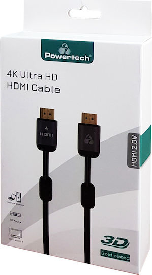 Powertech HDMI 2.0 Cable HDMI male - HDMI male 1m Black