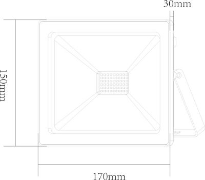 Aca Wasserdicht LED Flutlicht 50W Kaltweiß 6000K IP66