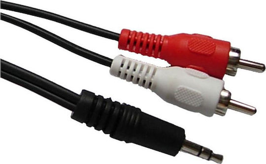 Goobay Καλώδιο Ήχου 3.5mm male - RCA male Μαύρο 1.5m 70440