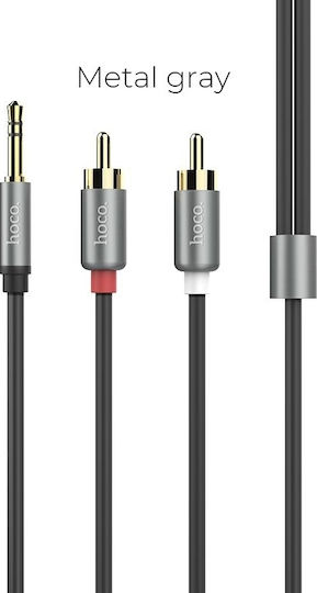 Hoco 3.5mm Male to RCA Male Gray Audio Cable 1.5m with Gold Plated Terminals HC-UPA10