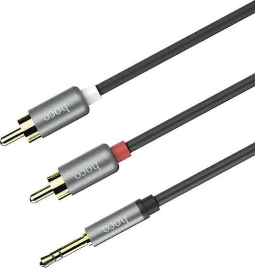 Hoco 3.5mm Male to RCA Male Gray Audio Cable 1.5m with Gold Plated Terminals HC-UPA10
