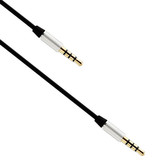 Earldom Καλώδιο Ήχου TRRS 3.5mm male - 3.5mm male Μαύρο 1m με Επίχρυσους Ακροδέκτες ET-AUX15