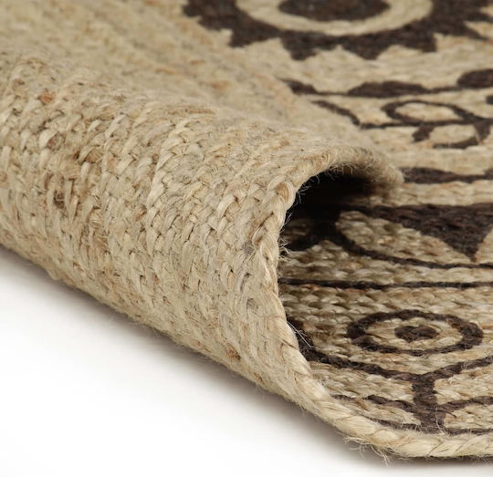 vidaXL Handmade Rug Round Summer Wicker Brown