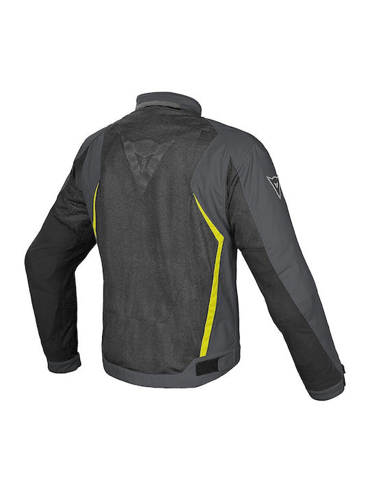 Dainese Hydra Flux D-Dry Sommer Herren Motorradjacke Wasserdicht Black/Dark-Gull-Gray/Fluo-Yellow