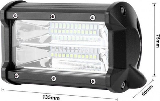 Headlights Car in Bar Shape LED Universal 10 - 30V 72W 13.5cm with White Lighting 1pcs
