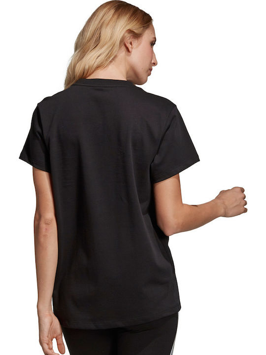 Adidas Boyfriend Trefoil Γυναικείο T-shirt Μαύρο με Στάμπα