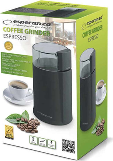 Esperanza Electric Coffee Grinder 160W for 50gr Beans Black