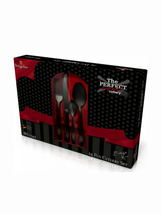 Berlinger Haus The Perfect Line Σετ Μαχαιροπίρουνα Ανοξείδωτα Deep Black Collection 24τμχ