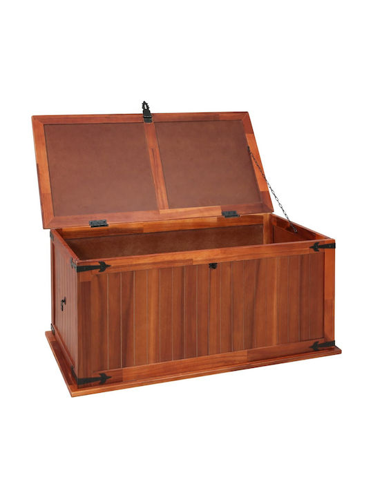 vidaXL Wooden Decorative Trunk Brown 79x34x32cm