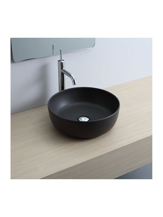 Scarabeo Glam Vessel Sink Porcelain 39x39x14cm Black Matt