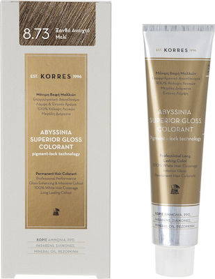 Korres Abyssinia Superior Gloss Colorant Hair Dye no Ammonia 8.73 Blond open shell 50ml