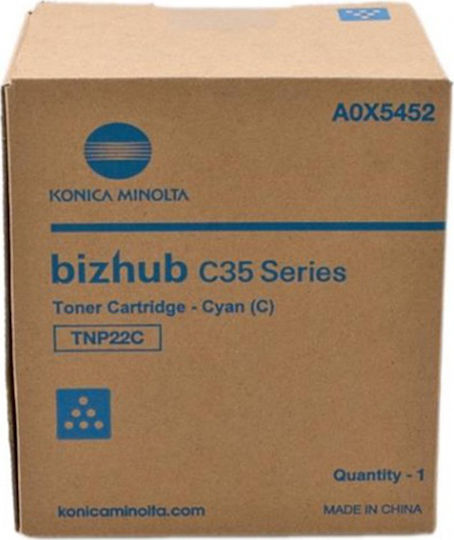 Konica Minolta TNP-22C Original Toner Laser Printer Cyan 6000 Pages (A0X5452)