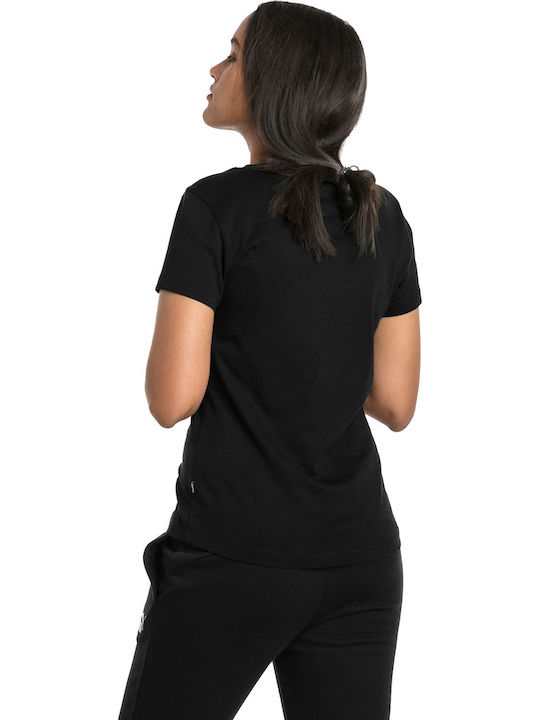 Puma Essentials Αθλητικό Γυναικείο T-shirt Μαύρο με Στάμπα