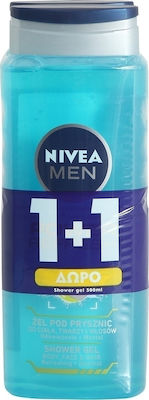 Nivea Power 24h Fresh Effect Αφρόλουτρο σε Gel για Άνδρες για Πρόσωπο , Μαλλιά & Σώμα 2x500ml