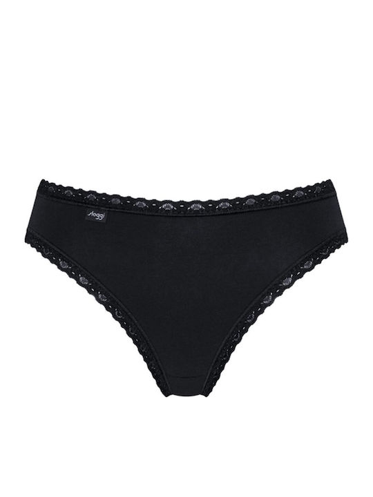 24/7 Weekend Tai Βαμβακερά Γυναικεία Slip 3Pack με Δαντέλα White/Black/Grey