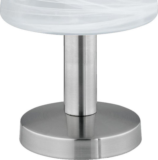 Trio Lighting Fynn Metal Table Lamp for Socket E14 with White Shade and Silver Base