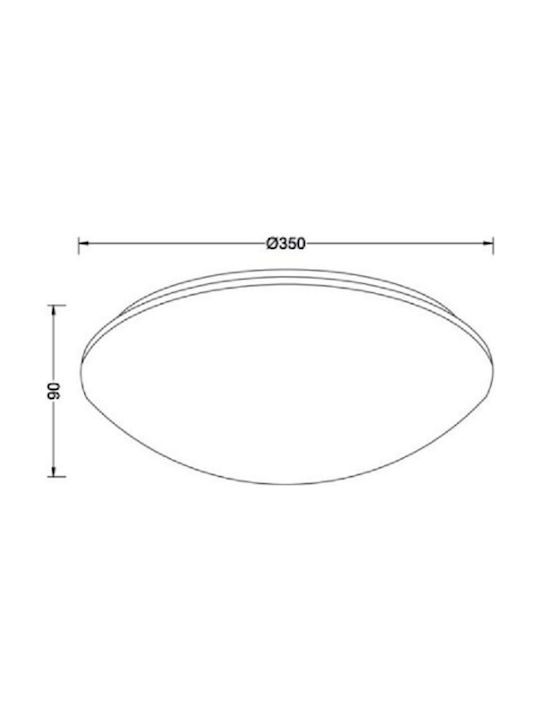 Aca Vegas Ceiling Mount Light 35cm White with Socket E27
