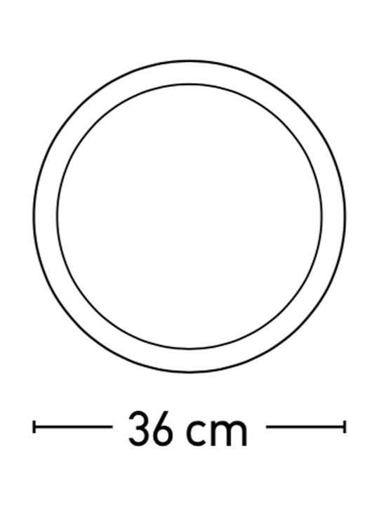 Inlight Round Outdoor LED Panel 24W with Natural White Light 36x36cm 42162Γ