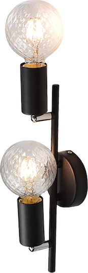 Aca Mohicans Double Spot with Socket E27 in Black Color