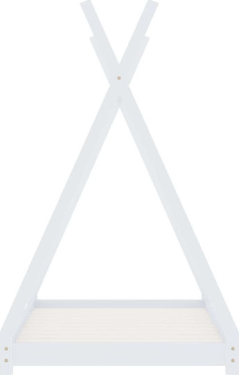 Kids Bed Montessori Single White for Mattress 90x200cm