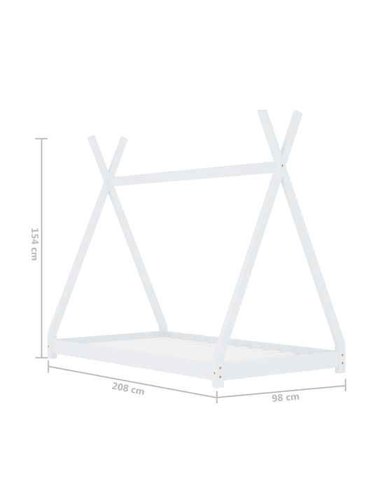 Παιδικό Κρεβάτι Montessori Μονό Λευκό για Στρώμα 90x200cm