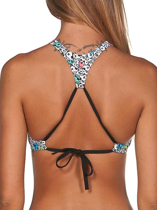 Gât înalt Top bikini Alb