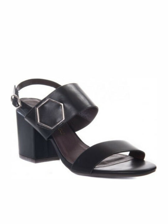 Envie Shoes Damen Sandalen mit Chunky hohem Absatz in Schwarz Farbe