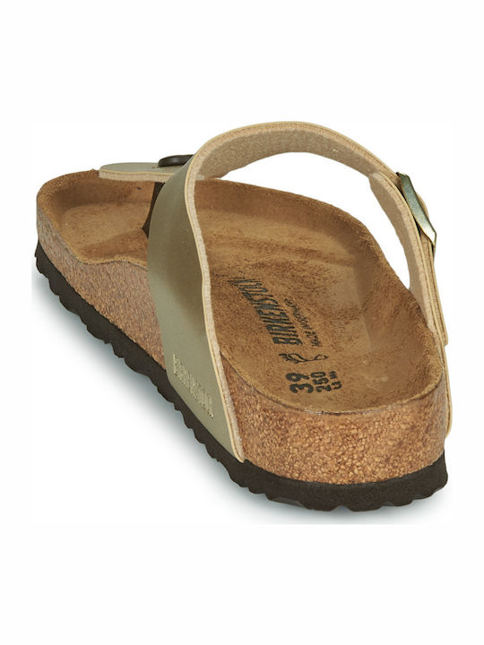 Gizeh Birko-Flor Women's Flat Sandals Anatomic in Gold Color Regular Fit