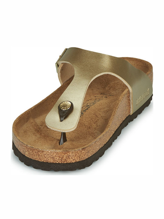 Gizeh Birko-Flor Women's Flat Sandals Anatomic in Gold Color Regular Fit
