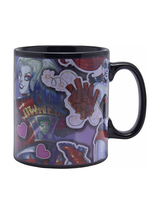 Paladone DC Comics-Harle Quinn Heat Change Mug Ceramic Cup Multicolour 900ml