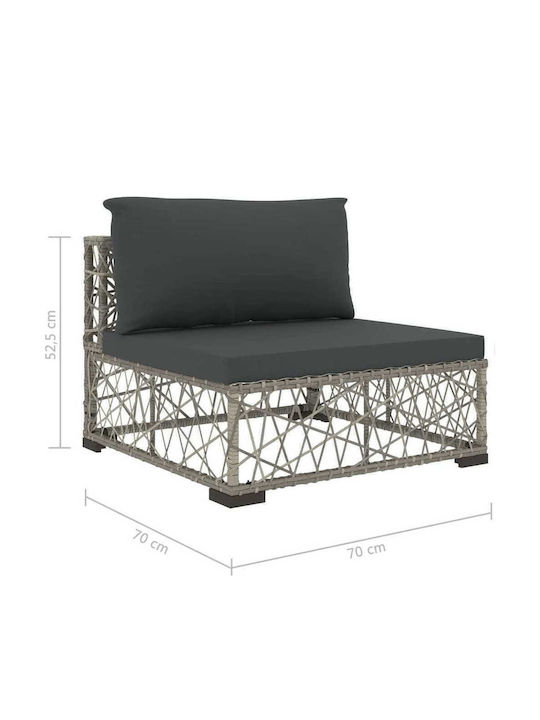 Canapea De Colț Pentru Exterior Din Rattan Cu Perne 70x70x52.5cm