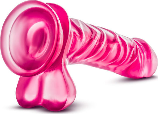 B Yours Basic Dildo realist cu Testicule și Ventuză Roz 23cm