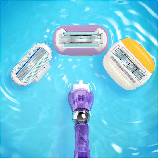 Venus Swirl Razor pentru corp cu Cap de schimb 5 lame și bandă lubrifiantă