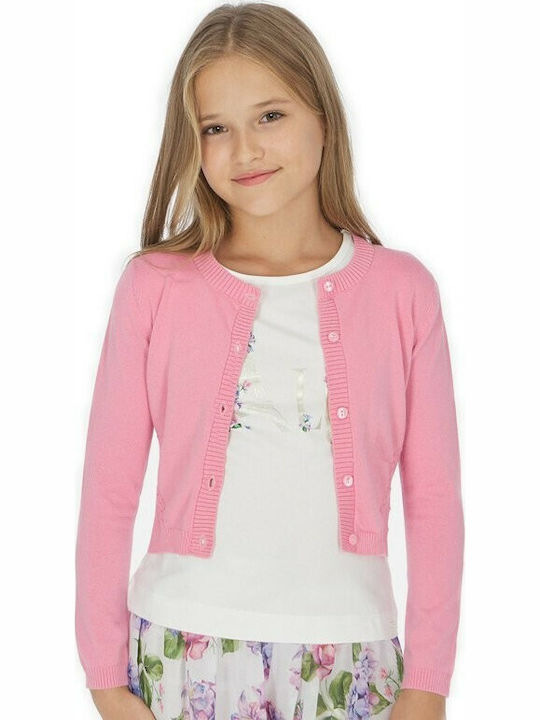 Mayoral Girls Knitted Cardigan with Buttons Pink