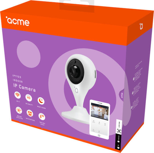 Acme IP1103 IP Surveillance Camera Wi-Fi HD 720P with Two-Way Communication and Lens 2.8mm