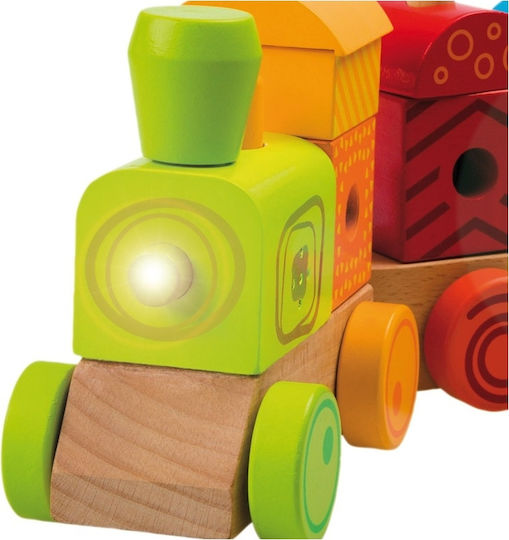 Andreu Toys Vehicle Train made of Wood with Light and Sounds for 0++ Months