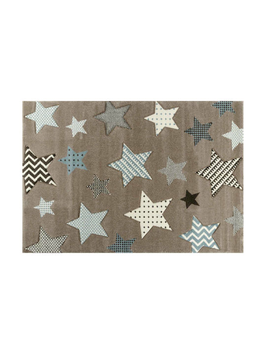 Tzikas Carpets 21895-70 Παιδικό Χαλί Αστέρια Καφέ 133x190cm Πάχους 13mm