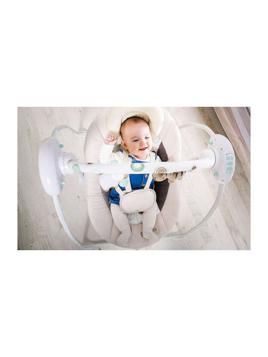 Lionelo Electric Relax pentru Bebeluși Leagăn Ruben cu Muzică Alb pentru Copil până la 12kg